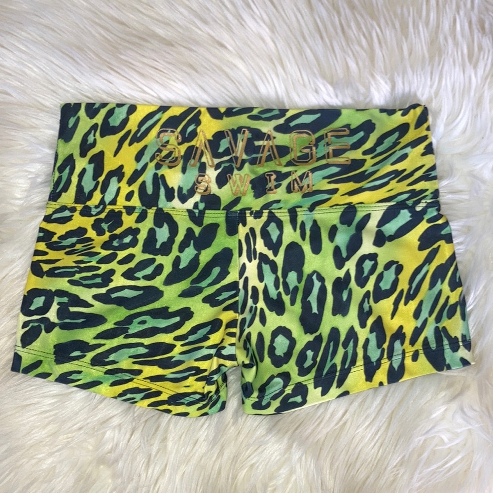 🐾SAVAGE SWIM Neon Leopard Shorts Shorties